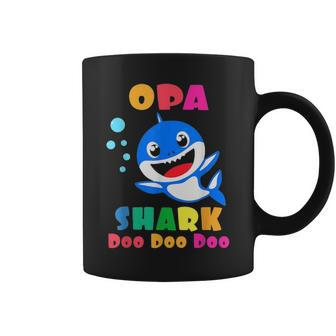 Opa Shark Funny Fathers Day Gift For Mens Dad Coffee Mug - Seseable