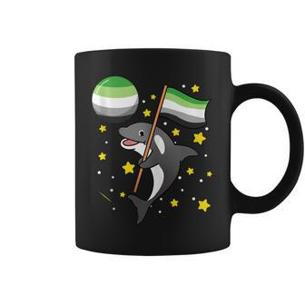 Orca In Space Aromantic Pride Coffee Mug | Mazezy