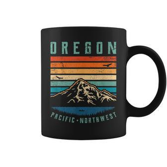 Oregon Retro T | Vintage Portland Home State Mountains Coffee Mug - Seseable