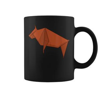 Origami Paper Geometric Bison Coffee Mug | Mazezy
