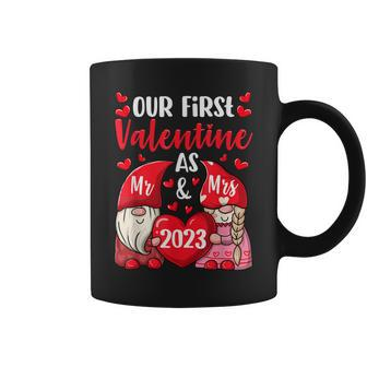 Our First Valentine As Mr And Mrs 2023 Hearts Valentines Day Coffee Mug - Seseable