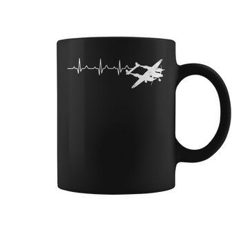 P-38 Lightning Heartbeat | Air Force Military Veteran Coffee Mug - Seseable