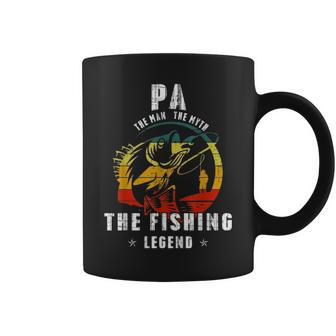 Pa Man Myth Fishing Legend Funny Fathers Day Gift Coffee Mug - Seseable