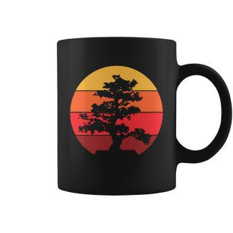 Pacific Ocean Beach Bonsai Tree Sun Retro Vintage Coffee Mug