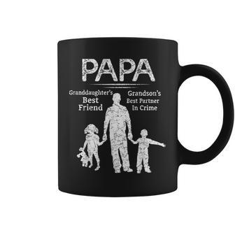 Papa And Granddaughter Grandson Fathers Day Grandpa Matching Coffee Mug | Mazezy