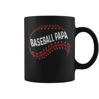 Papa Baseball Grandson Funny Idea For Grandpa Gift For Mens Coffee Mug | Mazezy