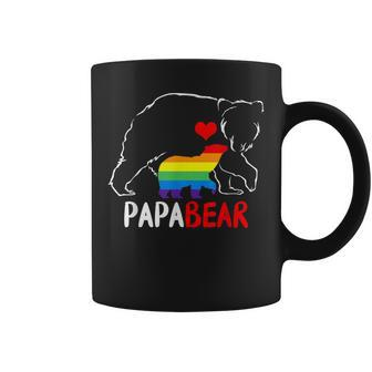 Papa Bear Proud Dad Daddy Rainbow Flag Lgbt Pride Father Day Gift For Mens Coffee Mug | Mazezy