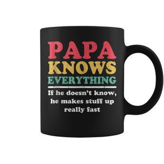 Papa Knows Everything If He Doesnt Know Fathers Day Dad Coffee Mug - Thegiftio UK