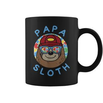 Papa Sloth Autism Support Dad Fathers Day Gift Coffee Mug - Seseable
