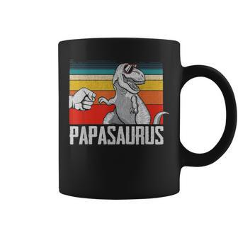 Papasaurus Papa Dinosaurs Dad & Baby Fathers Day Gift Coffee Mug - Seseable