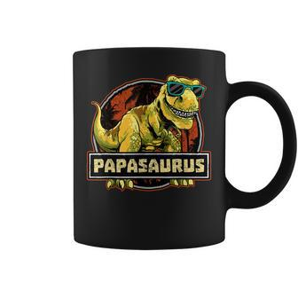Papasaurus T Rex Papa Saurus Dinosaur Grandpa Dino Coffee Mug | Mazezy