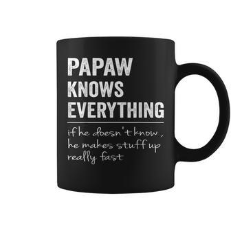 Papaw Know Everything Funny Fathers Day Gift For Grandpa Coffee Mug - Thegiftio UK