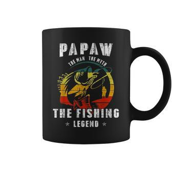 Papaw Man Myth Fishing Legend Funny Fathers Day Gift Coffee Mug - Seseable