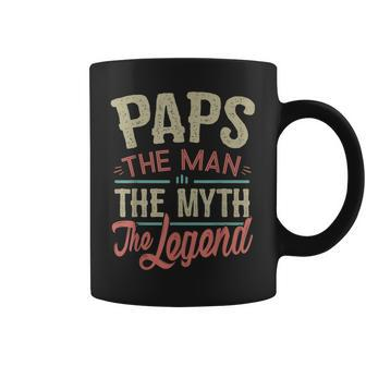 Paps From Grandchildren Paps The Myth The Legend Gift For Mens Coffee Mug - Seseable