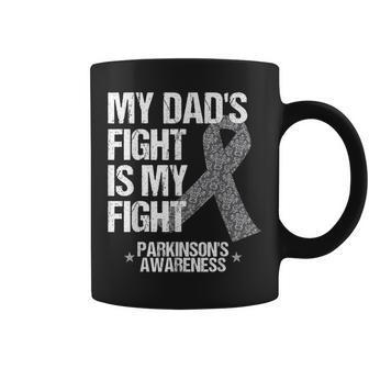 Parkinsons Disease Awareness DadS Fight Silver Ribbon Gift Coffee Mug - Thegiftio UK