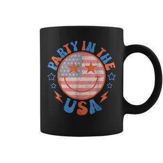 Party In The Usa Smile Happy Face American Flag 4Th Of July Coffee Mug - Thegiftio UK