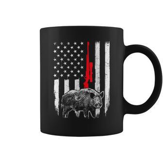 Patriotic American Usa Flag - Boar Hunting Wild Hog Hunter Coffee Mug | Mazezy