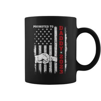 Patriotic Mens Promoted To Daddy Est 2023 First Time Dad V2 Coffee Mug - Seseable