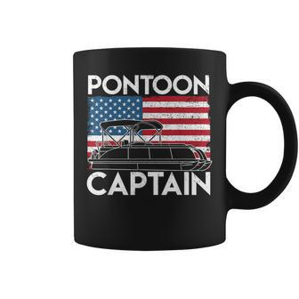 Patriotic Pontoon Captain Us American Flag Funny Boat Owner Coffee Mug - Thegiftio UK