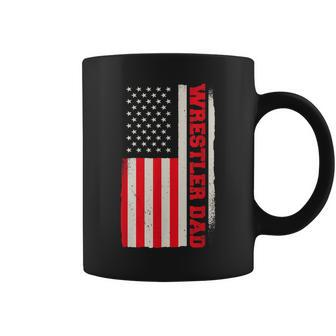 Patriotic Wrestling Wrestler Dad American Flag Coffee Mug | Mazezy