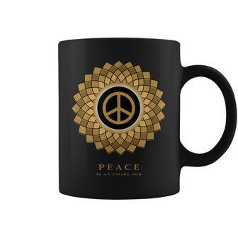 Peace Is An Inside Job Mandala Coffee Mug | Mazezy