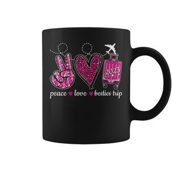 Peace Love Besties Trip 2023 Best Friend Vacation Travel Gift For Womens Coffee Mug | Mazezy CA
