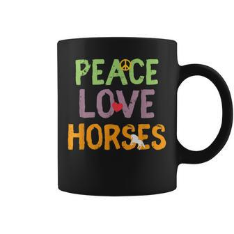 Peace Love Horses Equestrian Horse T Coffee Mug | Mazezy