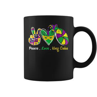 Peace Love King Cake Funny Mardi Gras Festival Party Costume V10 Coffee Mug - Seseable