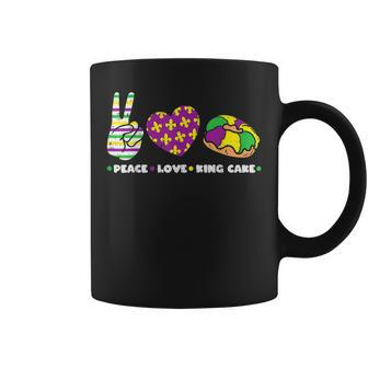 Peace Love King Cake Funny Mardi Gras Party Carnival Gift Coffee Mug - Seseable