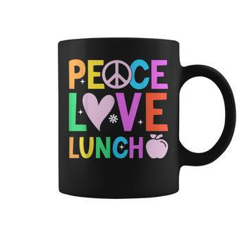 Peace Love Lunch Lady Retro Groovy Lunch Lady Back To School V2 Coffee Mug - Thegiftio UK
