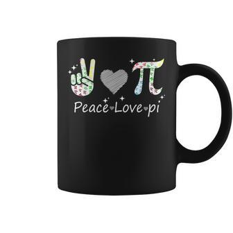 Peace Love Pi Math Love Pi Day Mathematics Math Teachers Coffee Mug - Seseable