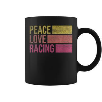 Peace Love Racing Funny Auto Racing Mechanic Manual Coffee Mug | Mazezy