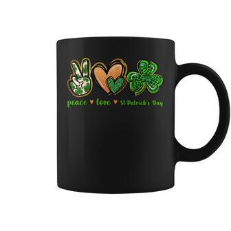Peace Love St Patricks Day Leopard Lucky Shamrock Coffee Mug - Thegiftio