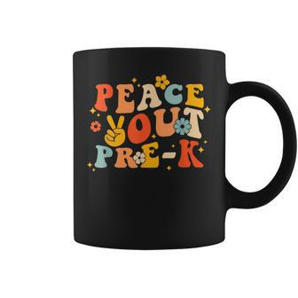 Peace Out Pre K Retro Groovy Last Day Of School Preschool Coffee Mug - Thegiftio UK