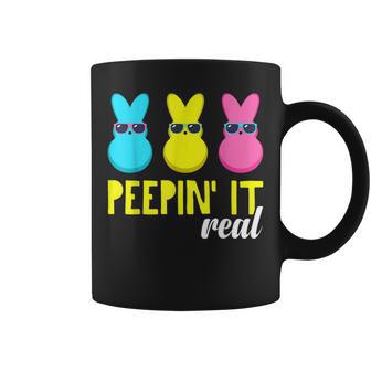 Peepin It Real T Happy Easter Bunny Egg Hunt Funny Coffee Mug | Mazezy