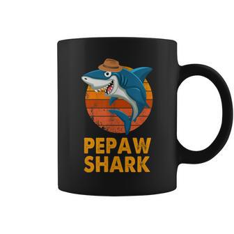 Pepaw Shark Vintage Papa Opa Vatertag Geschenke Tassen - Seseable
