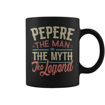 Pepere From Grandchildren Pepere The Myth The Legend Gift For Mens Coffee Mug - Seseable