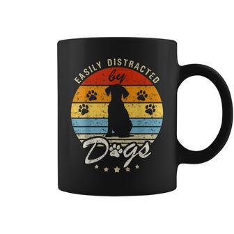 Pet Lover Easily Distracted By Dogs Funny Dogs Mom Puppy Coffee Mug | Mazezy AU