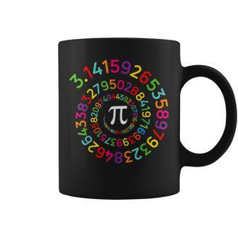 Pi Day Spiral Pi Color Numbers Funny Gift Teacher Student Coffee Mug | Mazezy