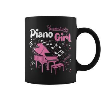 Piano Girl Pianist Music Notes Keyboard Musical Notes Cute Coffee Mug - Seseable
