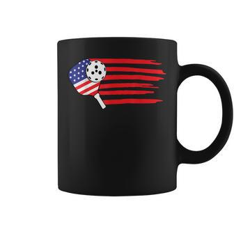 Pickleball Us Flag American Patriotic Pickleball 4Th Of July Coffee Mug | Mazezy