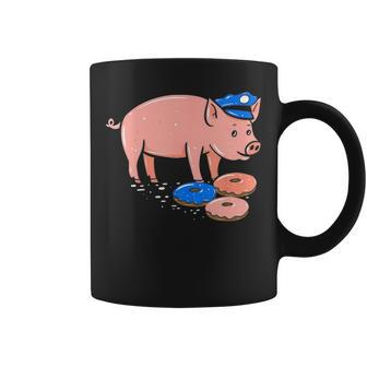 Pig Cop Funny Police Officer Doughnut Gift Coffee Mug - Seseable