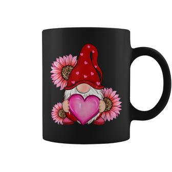 Pink Gnome Heart Leopard Sunflower Happy Valentines Day Coffee Mug - Seseable