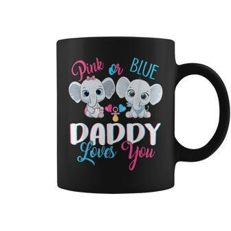 Pink Or Blue Daddy Loves You Elephants-Baby Gender Reveal Coffee Mug - Thegiftio UK