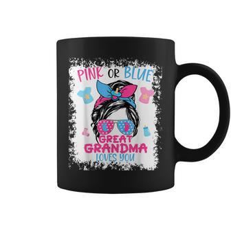 Pink Or Blue Great Grandma Loves You Proud Messy Bun Baby Coffee Mug - Thegiftio UK