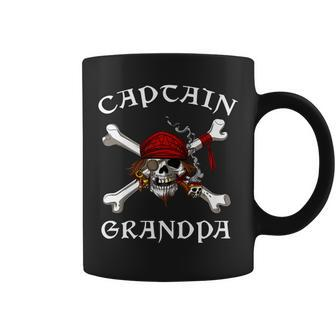 Pirate Grandpa Crossbones Skull Captain Men Coffee Mug | Mazezy