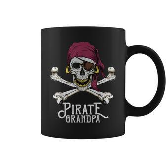 Pirate Grandpa Jolly Roger Crossbones & Skull Halloween Gift For Mens Coffee Mug | Mazezy