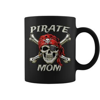 Pirate Mom Skull And Crossbones Jolly Roger Birthday Pirate Coffee Mug | Mazezy
