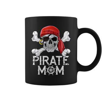 Pirate Mom T Jolly Roger Flag Skull & Crossbones Coffee Mug - Thegiftio UK