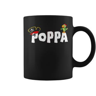 Pirate Poppa Grandpa Skull Pirates Hat Crossbones Coffee Mug | Mazezy